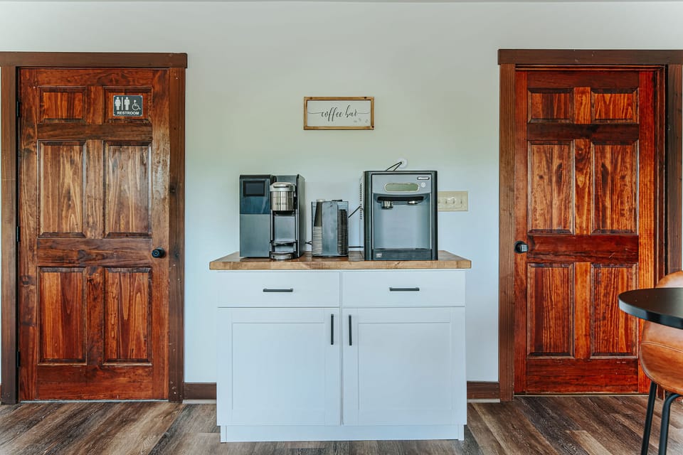 Well-equipped 24/7 coffee bar inviting guests to savor their favorite brews.