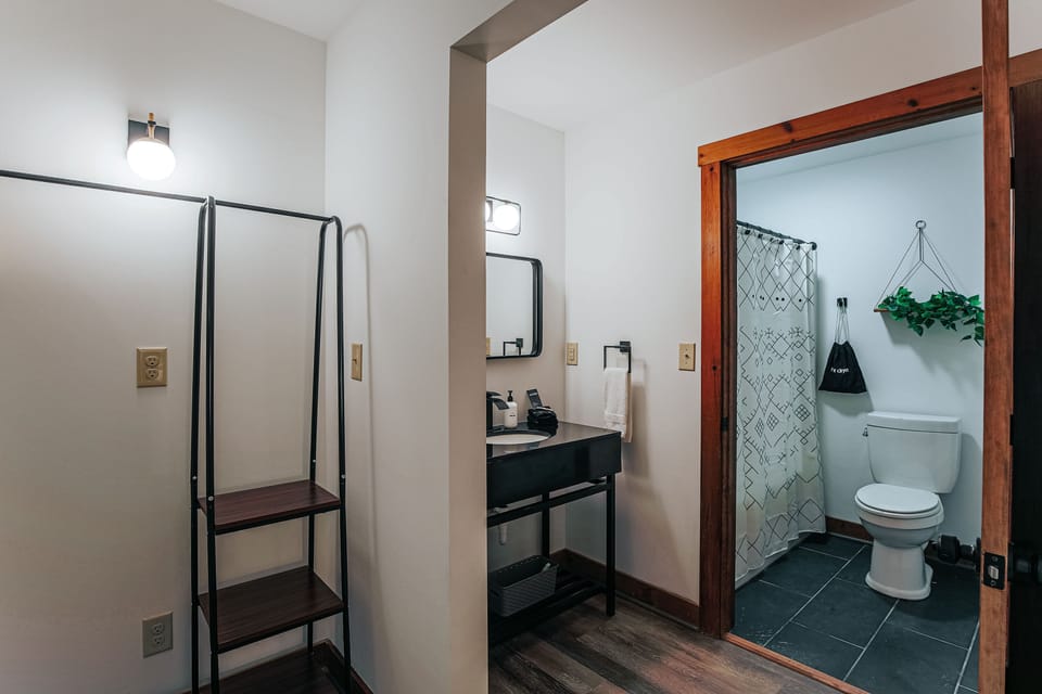 Ensuite bath includes modern amenities and stylish fixtures.