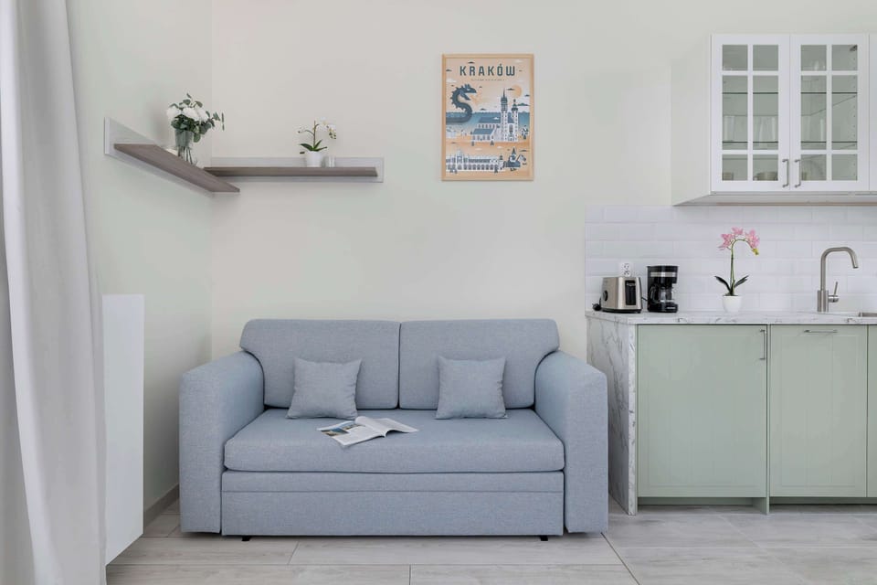 Enjoy your favorite shows on the flat-screen television in the elegant living area.