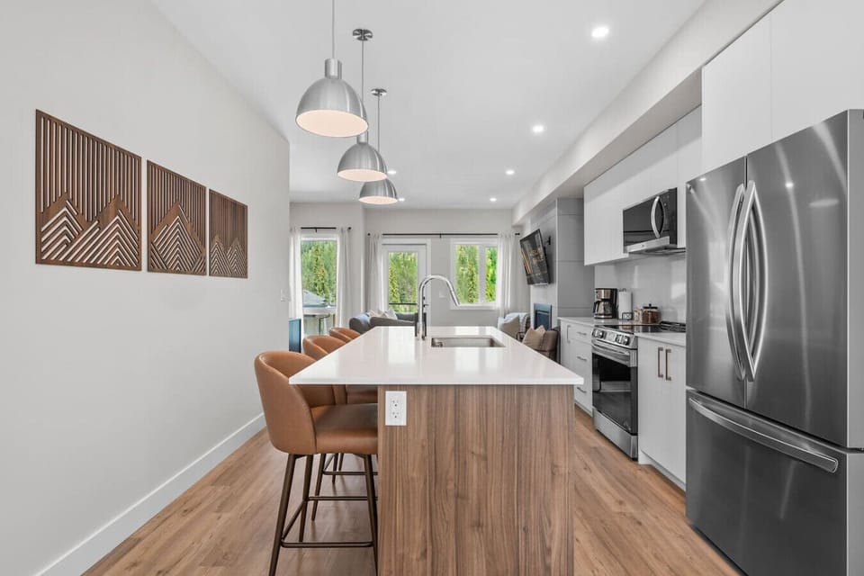 Full kitchen with a drip coffee maker, ground coffee, tea,  sugar and basic condiments (ketchup, mustard, relish.)