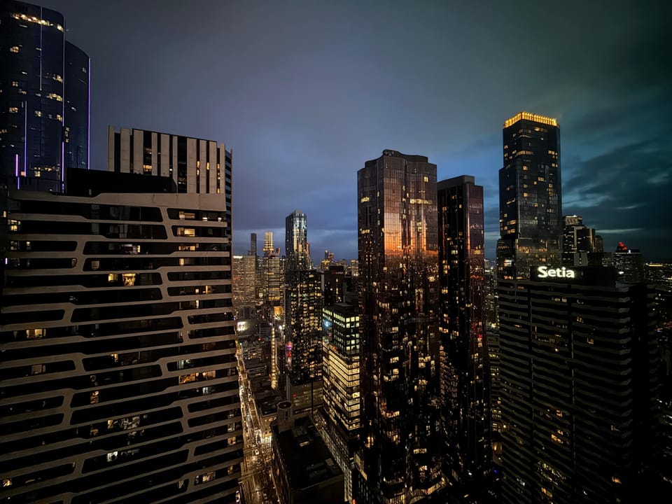 Night view from the bedroom 