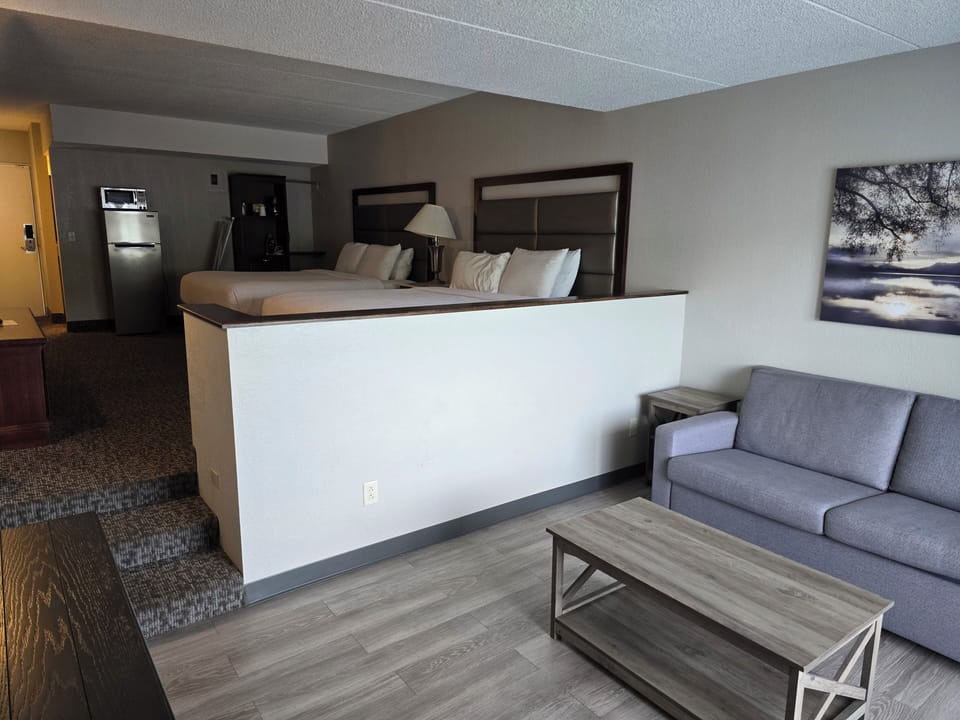 Suite, Lake View | Pillowtop beds, desk, blackout drapes, soundproofing