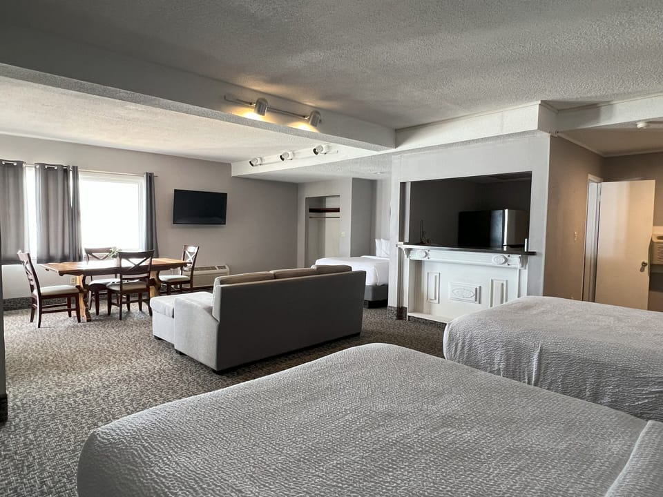 Lakefront Family Suite, 3 Queen Beds | Pillowtop beds, desk, blackout drapes, soundproofing