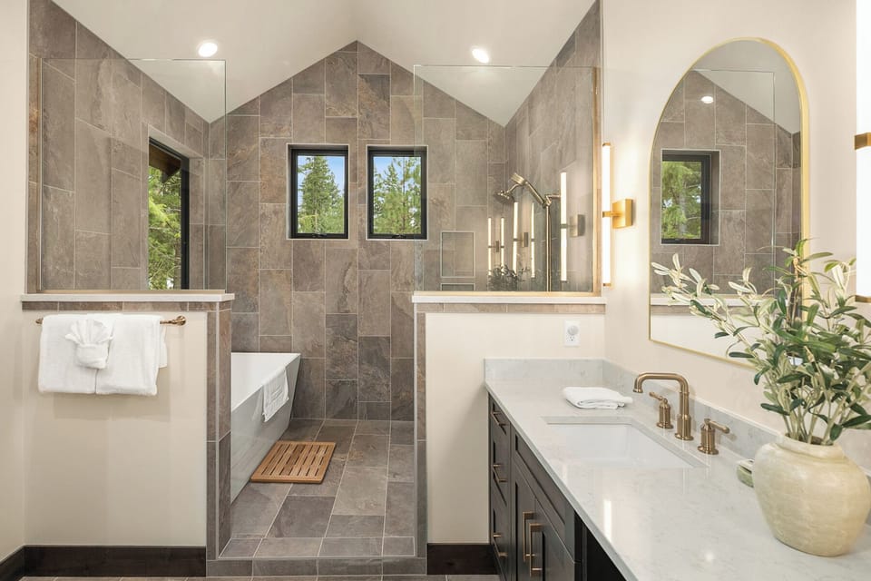 1 More Pool Day. - Relax in the bath or enjoy the large walk-in shower.