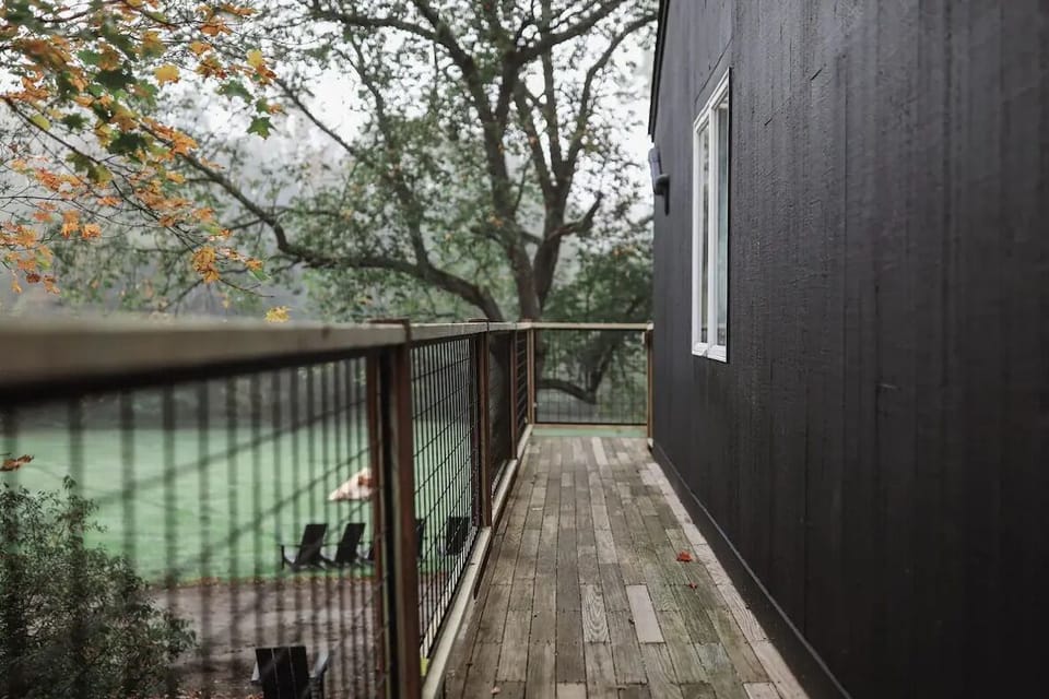 Step onto the deck and breathe in fresh forest air.