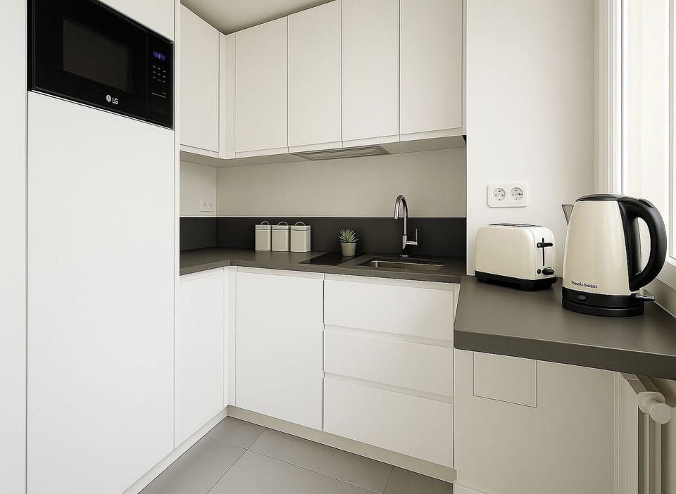 Studio | Private kitchen | Microwave, oven, stovetop, electric kettle