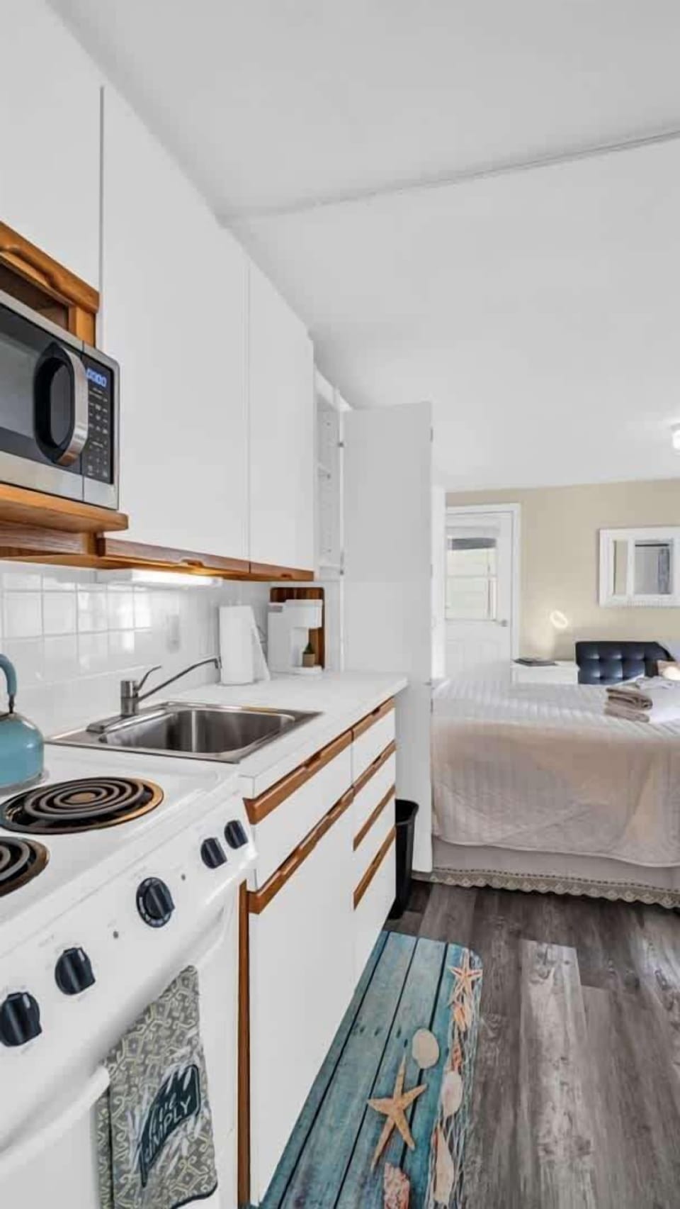 Whip up a quick snack or a full meal! Our kitchen has everything you need for a cozy stay.
