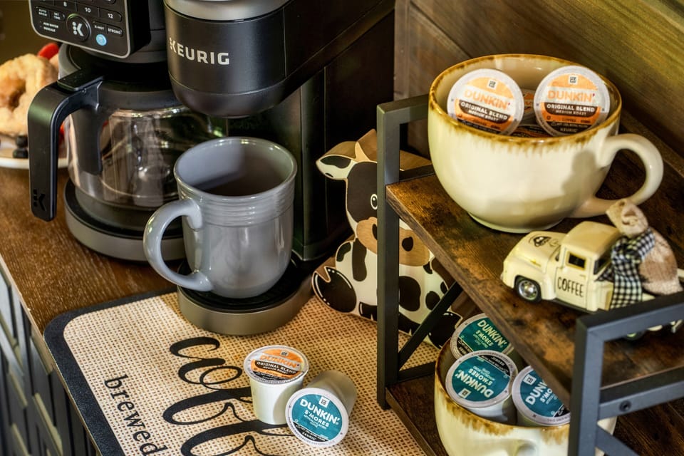 Cozy mugs and coffee essentials ready to enjoy.