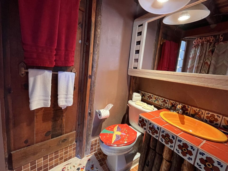 Functional bathroom with Mexican flare—everything you need