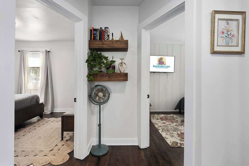 Fan in hallway for guest use