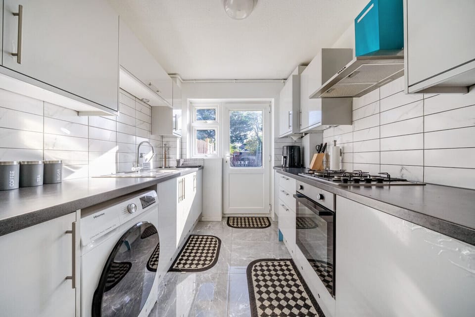 Fully equipped kitchen with modern appliances