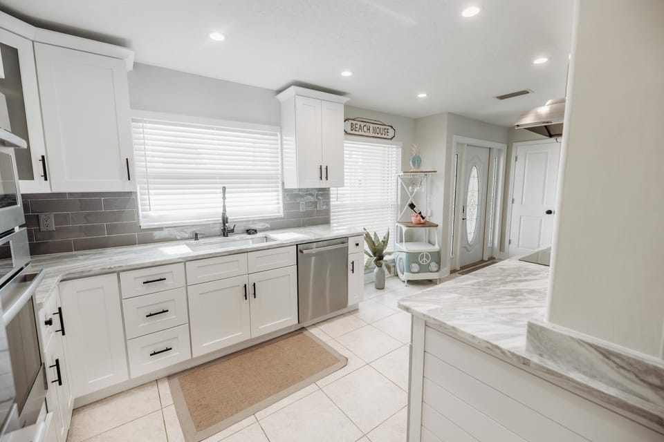 Stainless steel appliances throughout this beautiful kitchen.