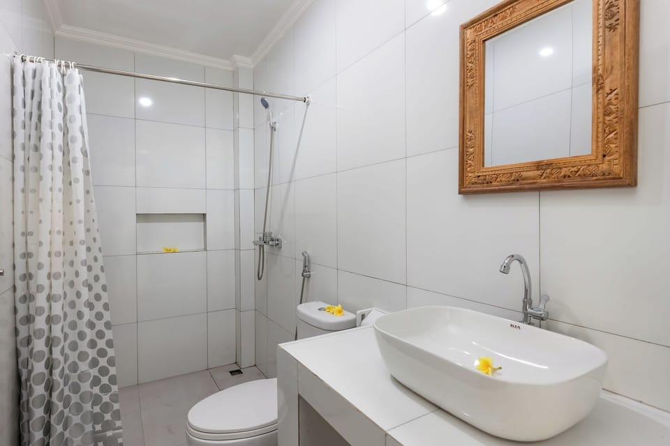 Shower, soap, toilet paper