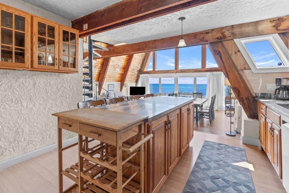 Kitchen with ocean view