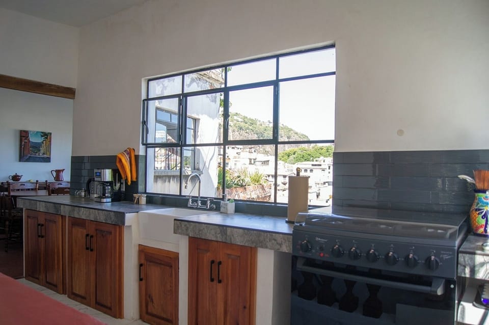 Kitchen has great views