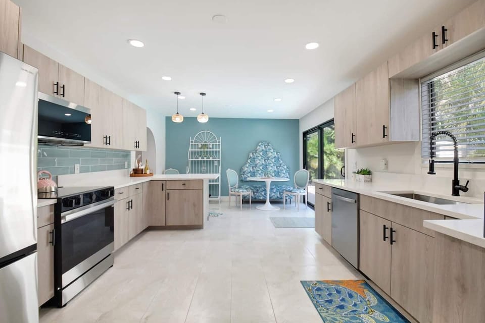 A full-scale kitchen designed with meticulous attention to detail for a truly elevated stay.