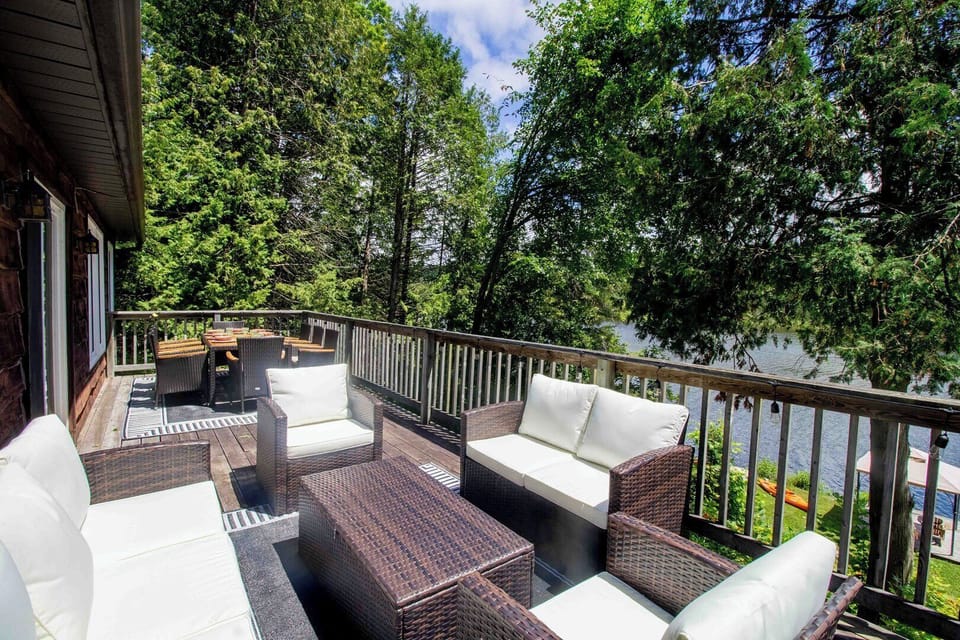 Deck with a Beautiful View of Four Mile Lake