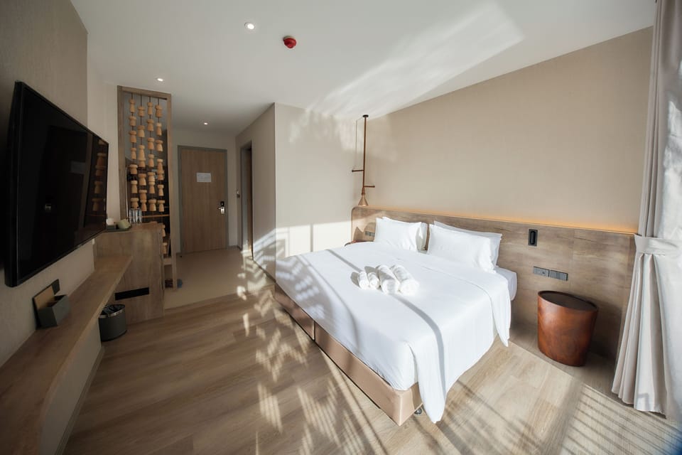 Superior Double Room, Pool View | In-room safe, desk, laptop workspace, blackout drapes