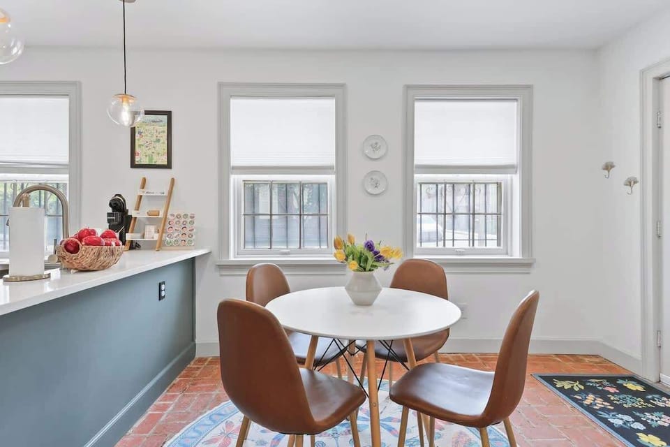 Bright dining space adjacent to the kitchen