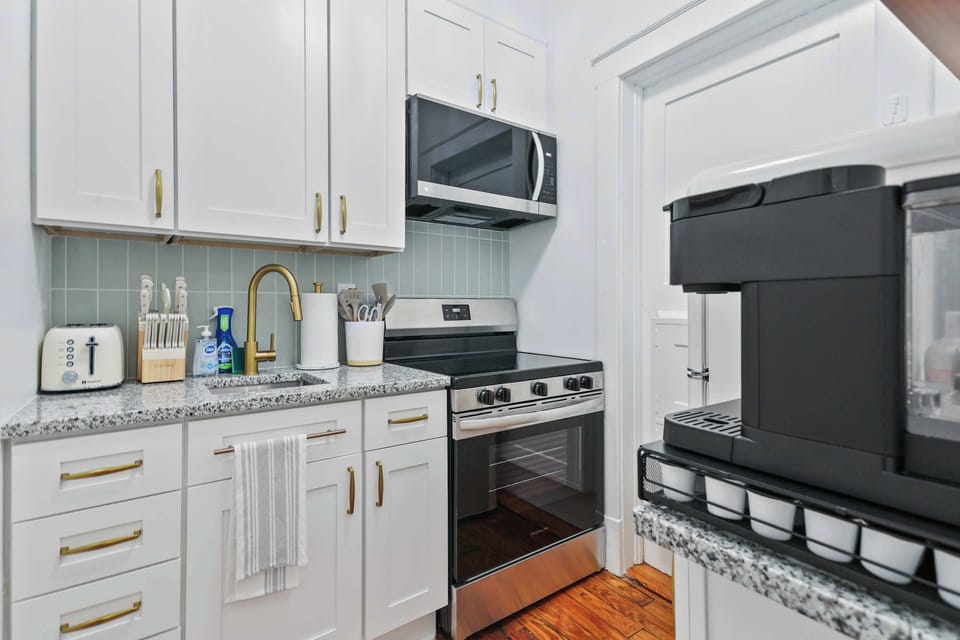 The open and inviting kitchen is perfect for preparing meals while staying connected with family and friends