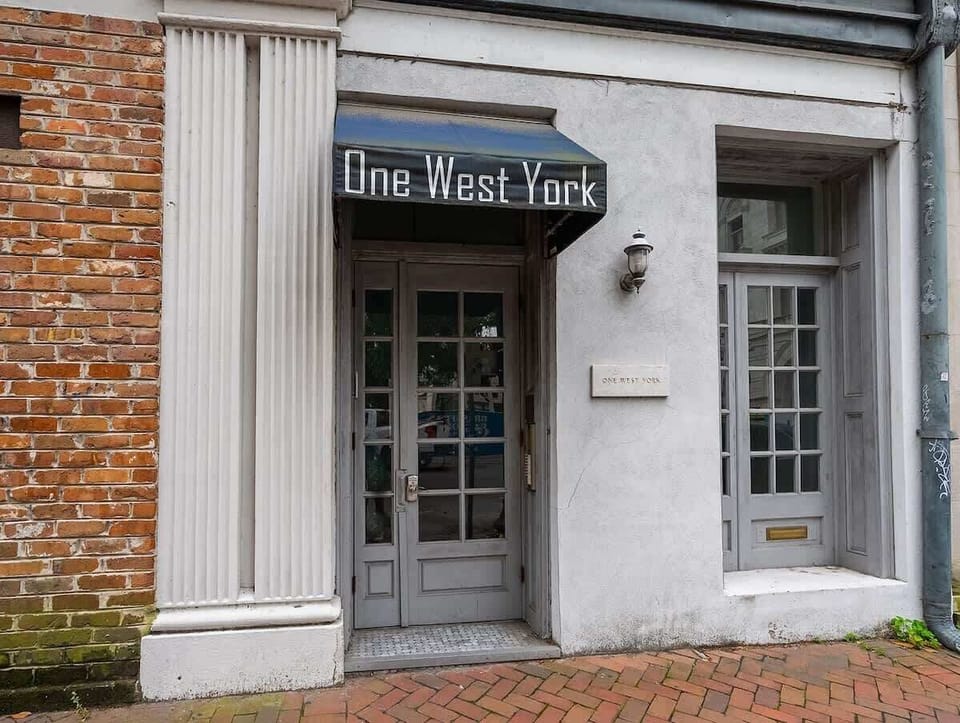 Building Entrance facing Wright Square