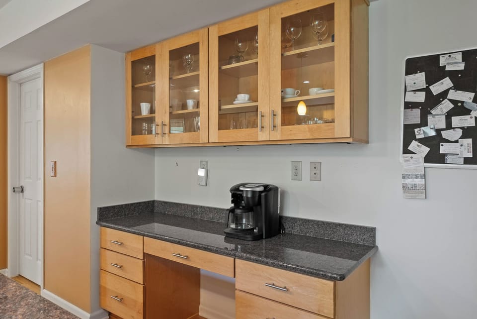 Coffee bar in kitchen, drip coffee maker