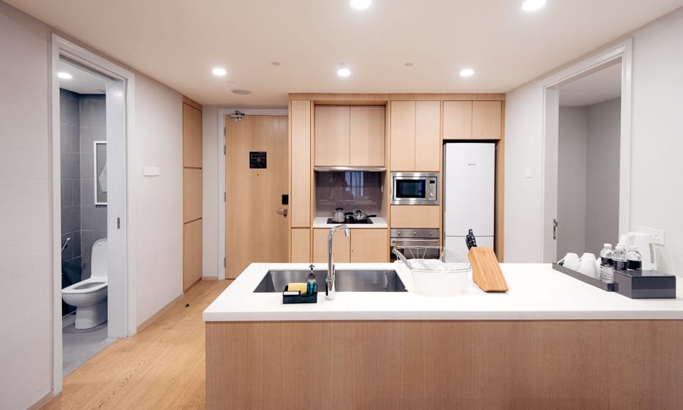Executive Apartment, 2 Bedrooms | Desk, laptop workspace, blackout drapes, soundproofing