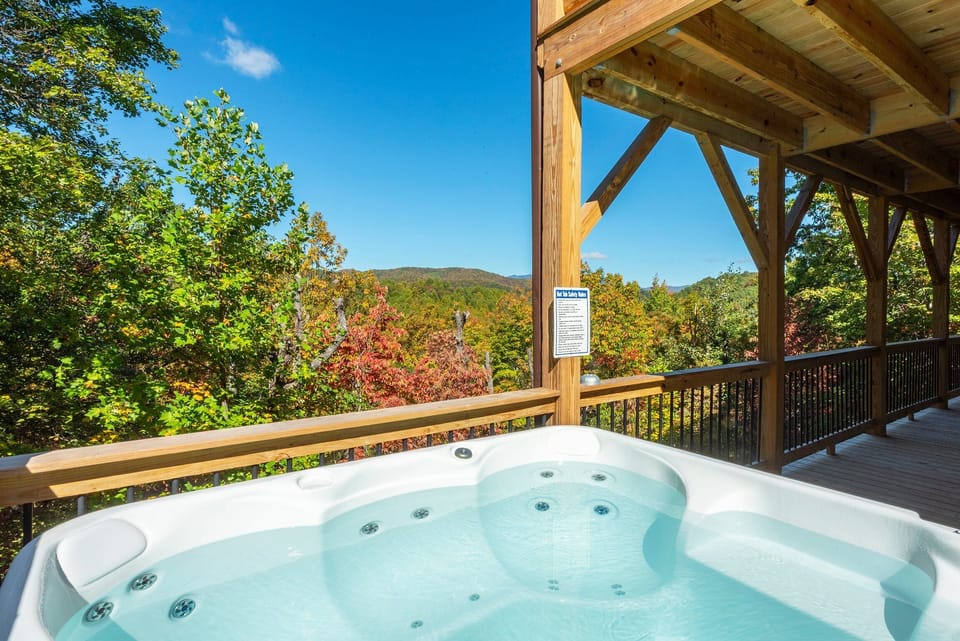 Soak up the views while soaking your worries away in the luxurious hot tub