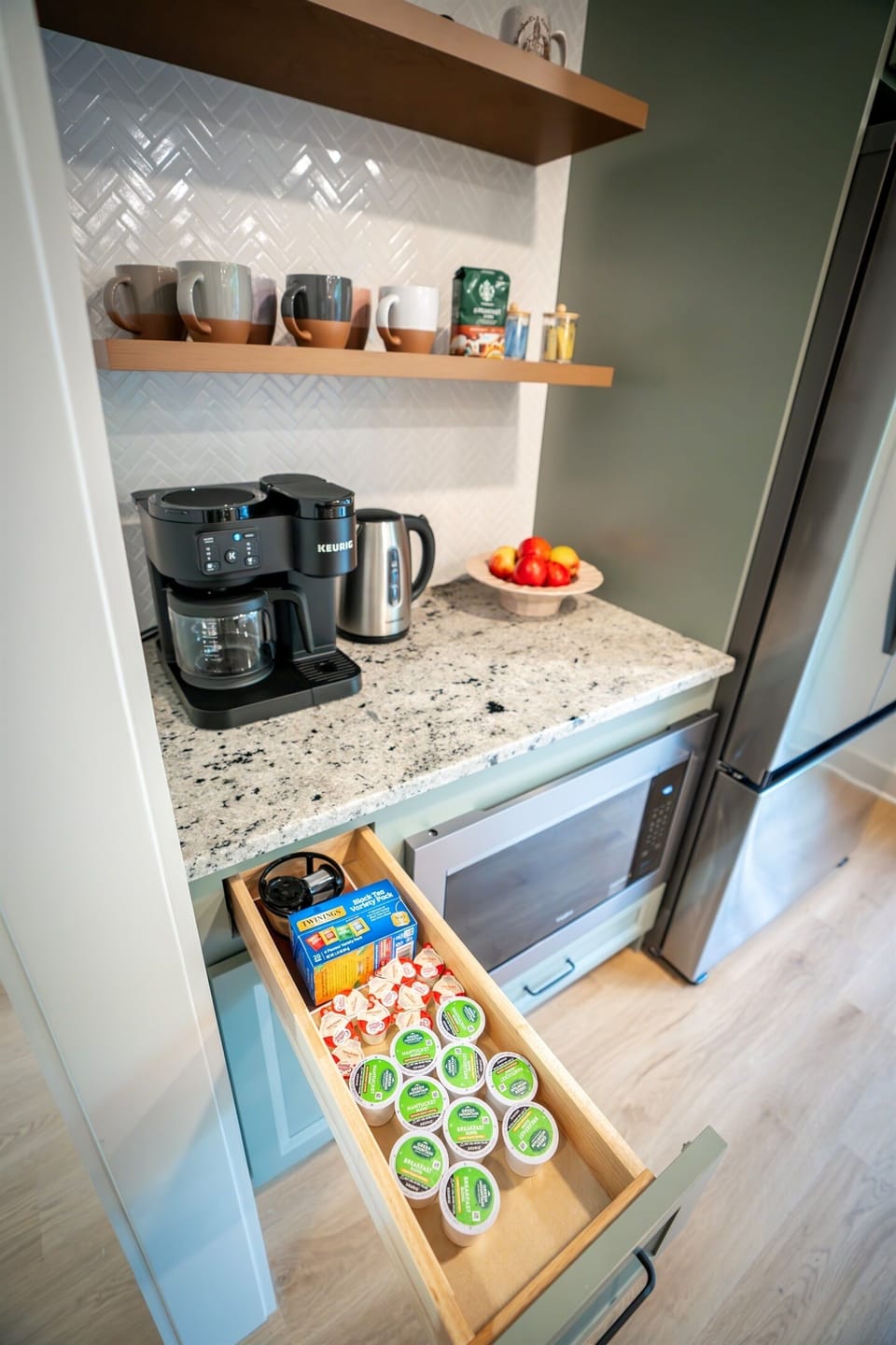 Start your day right at the dedicated coffee bar!