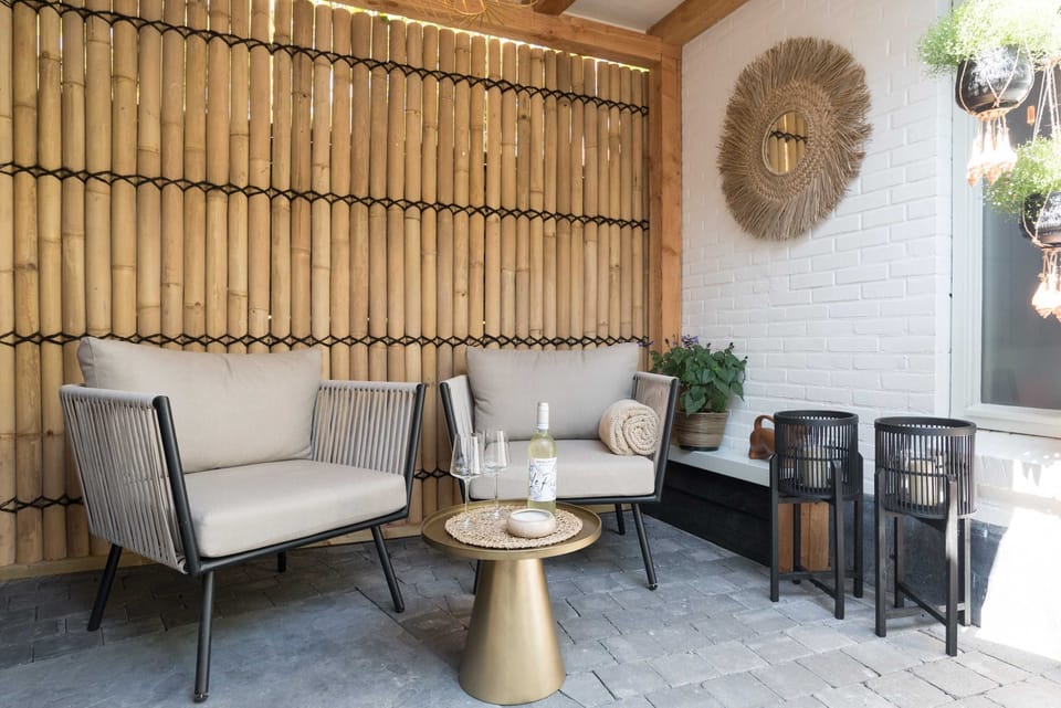 A welcoming setup for breakfast in the morning sun or drinks in the evening.
