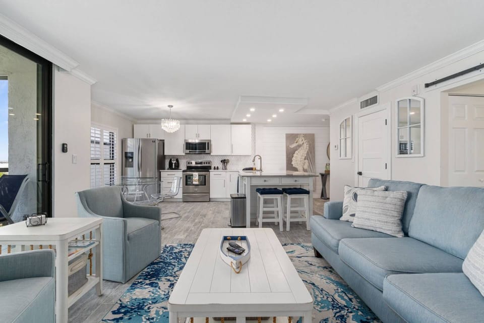 You won't run out of places to sit in this condo!