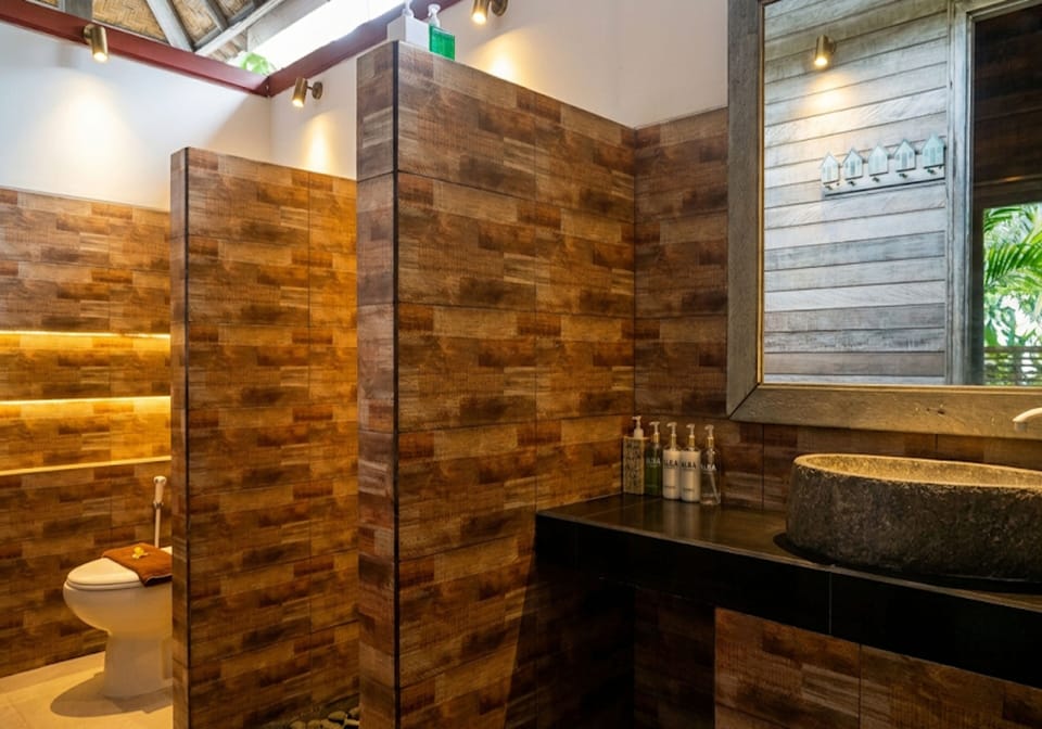 Deluxe Double Room | Bathroom | Shower, hair dryer, towels, soap