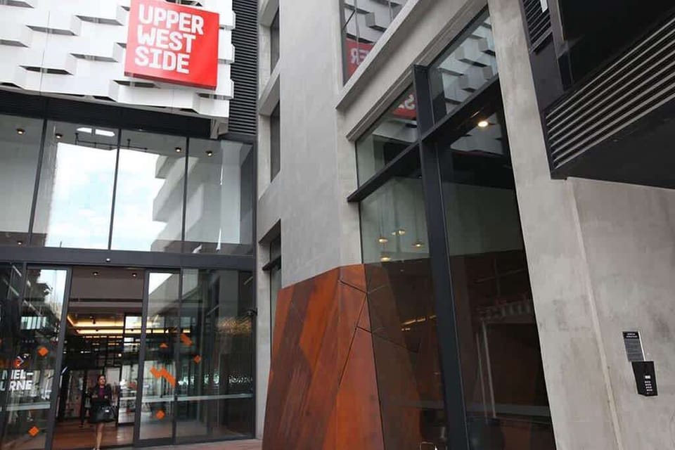 The main entrance to the building.