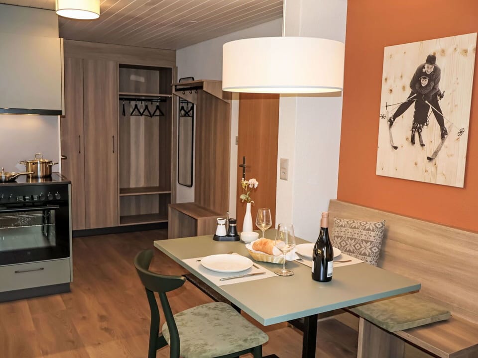 Wood, Furniture, Interior Design, Countertop, Kitchen, Cabinetry, Wood Stain, Chair, Hardwood, Kitchen Appliance