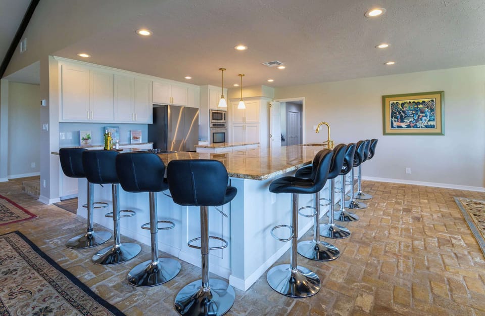 Counter seating at the full kitchen