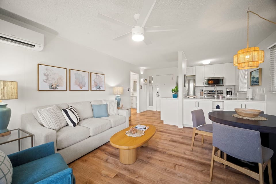 Open concept living and kitchen areas
