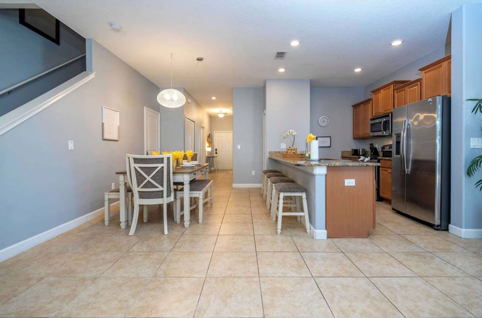 Dining table with seating for 8