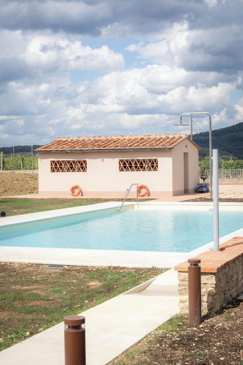 The pool area