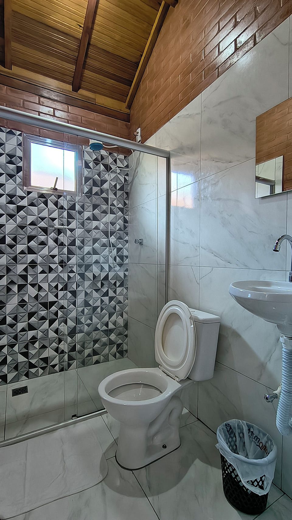Shower, soap, toilet paper