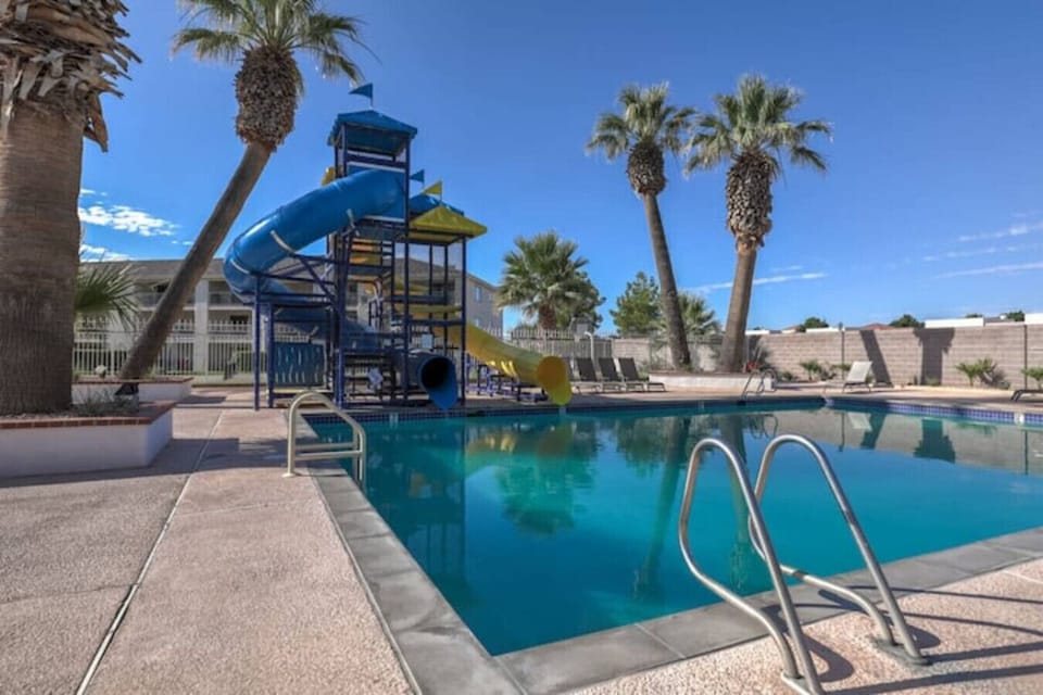 Slide Pool! 2 waterslides for endless fun.