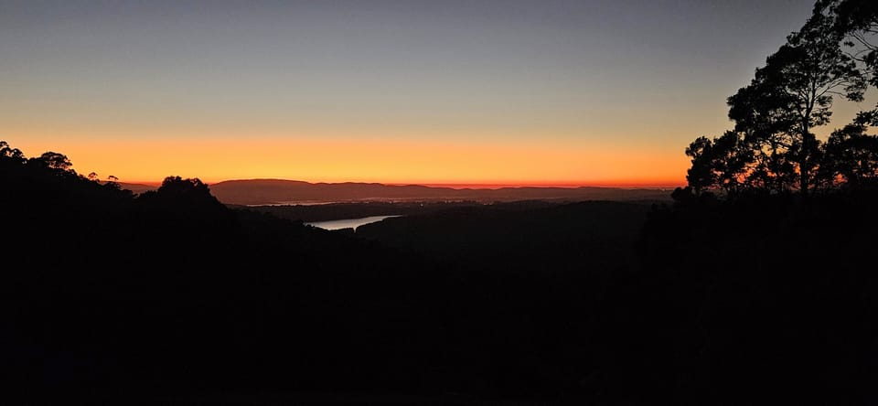 Sunrise from the top of the road