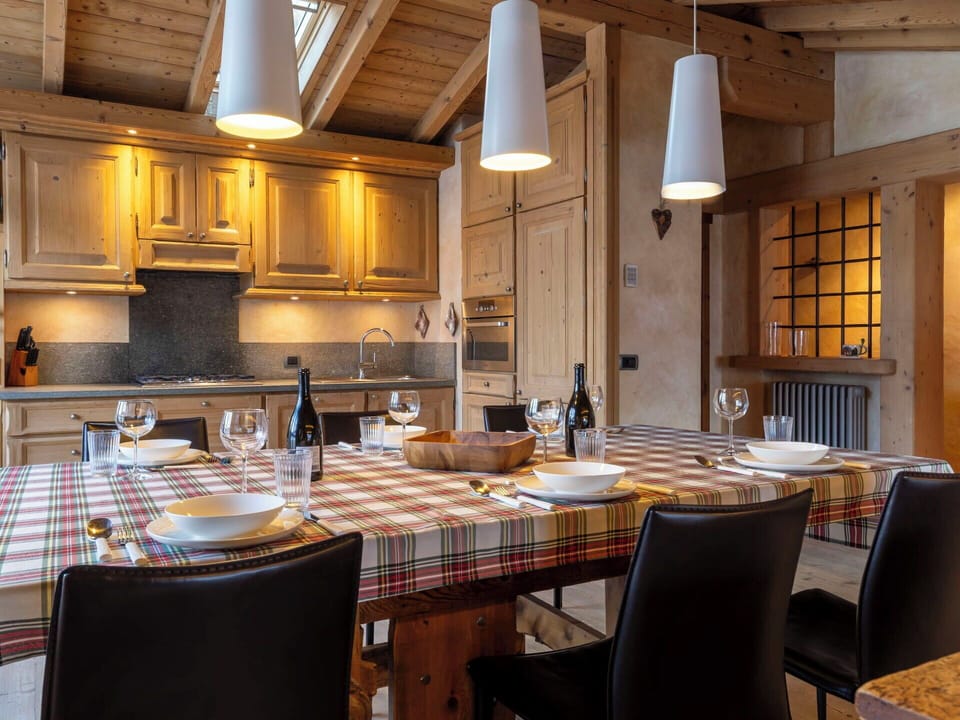 Furniture, Interior Design, Kitchen, Wood, Flooring, Ceiling, Light Fixture, Countertop, Chair, Room