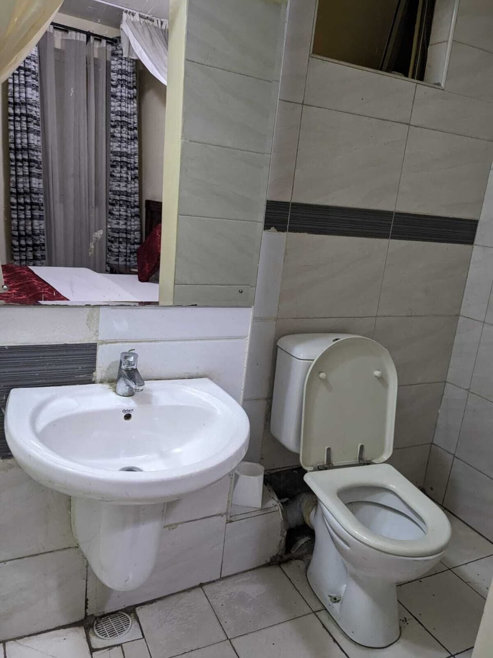 Shower, slippers, towels, soap