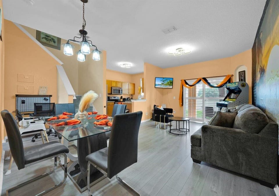Spacious open-concept living area designed for family comfort and relaxation