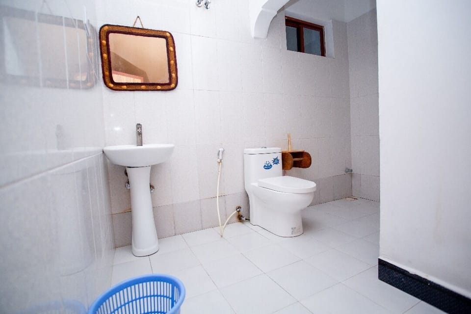 Shower, free toiletries, hair dryer, slippers