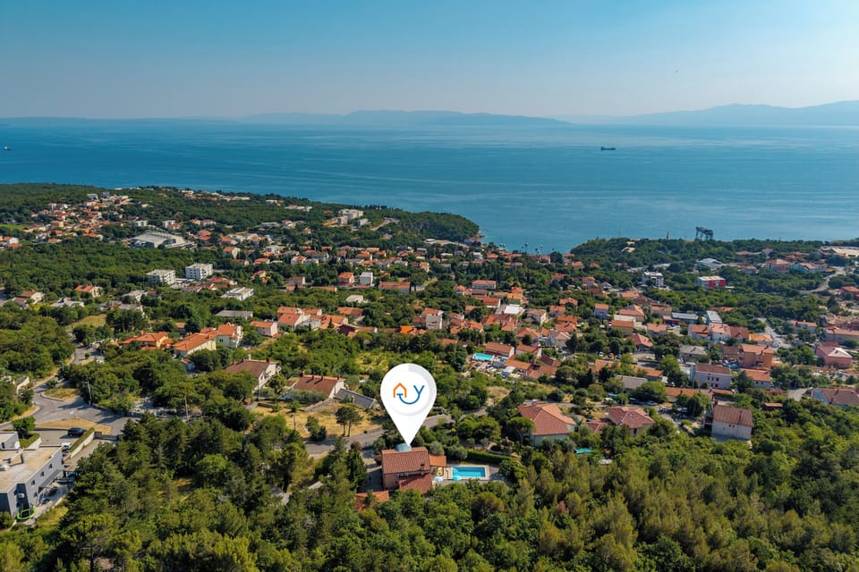 Family Studio, Microwave, Mountain View (Tiny House With Private Pool Kostrena) | Aerial view