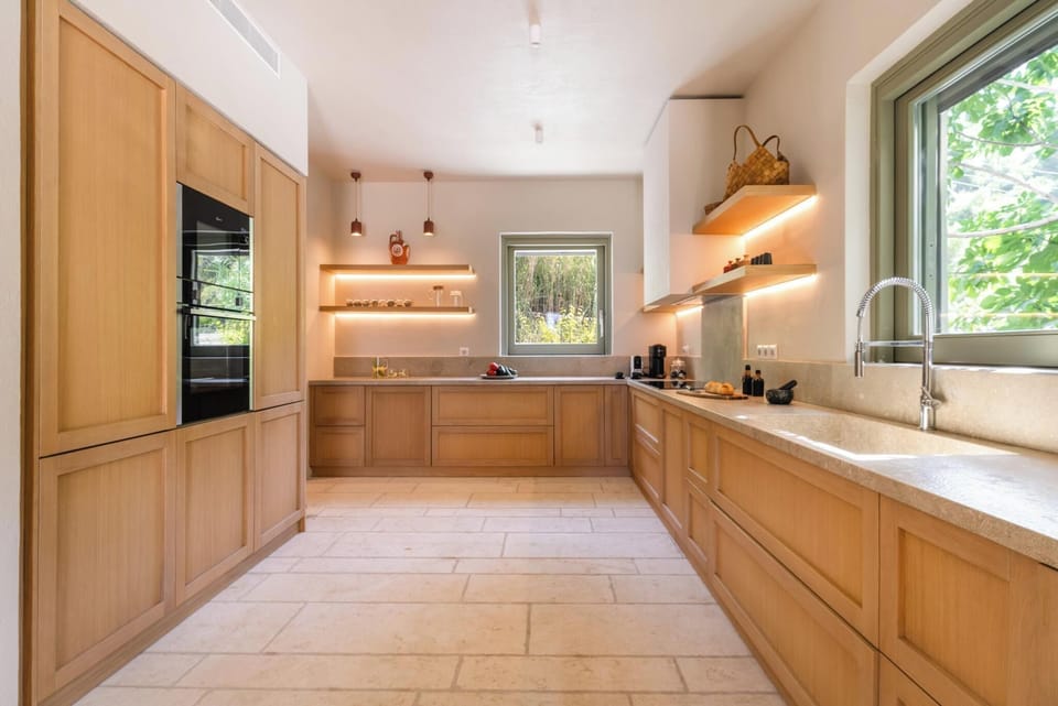 Exclusive Villa, Sea View | Private kitchen | Espresso maker, coffee/tea maker, full-size fridge, microwave