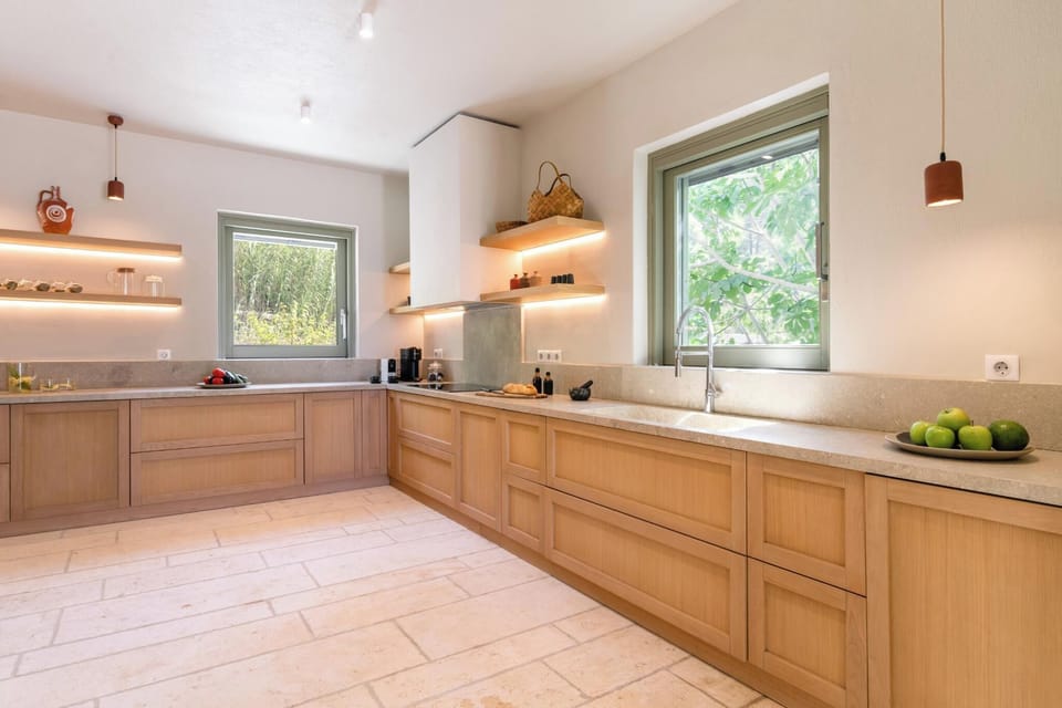 Exclusive Villa, Sea View | Private kitchen | Espresso maker, coffee/tea maker, full-size fridge, microwave