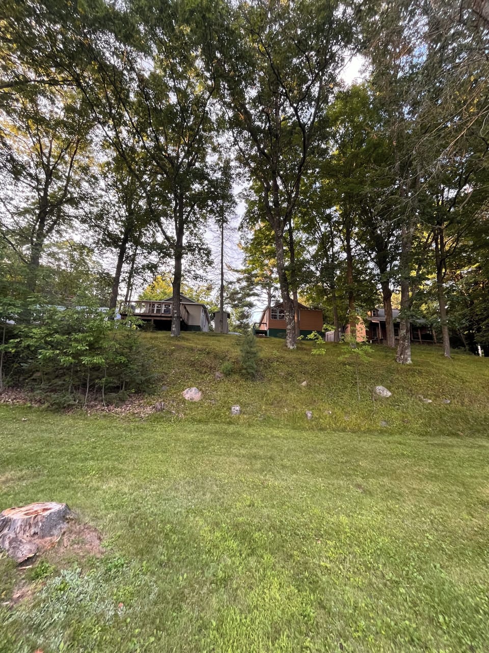 View of cabin from the dock. 