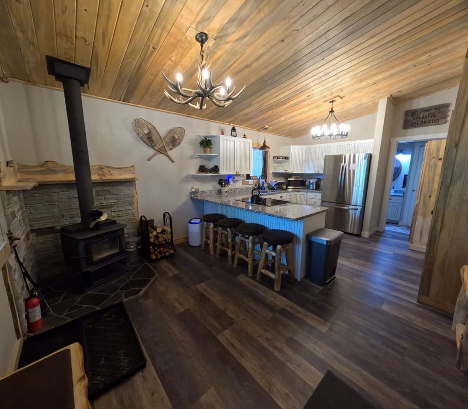 Dining area with stove